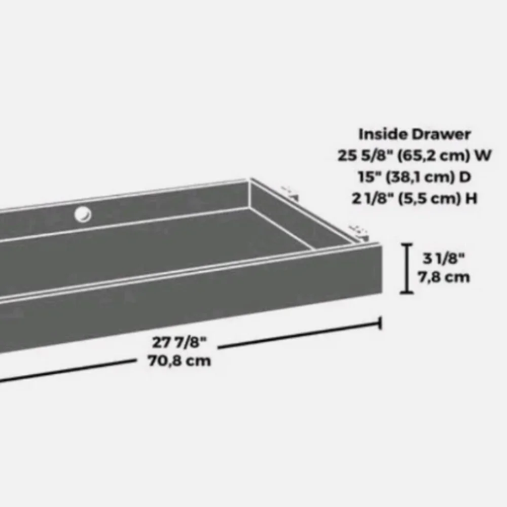 Affirm 27.874 in. Black Computer Desk Pencil Drawer